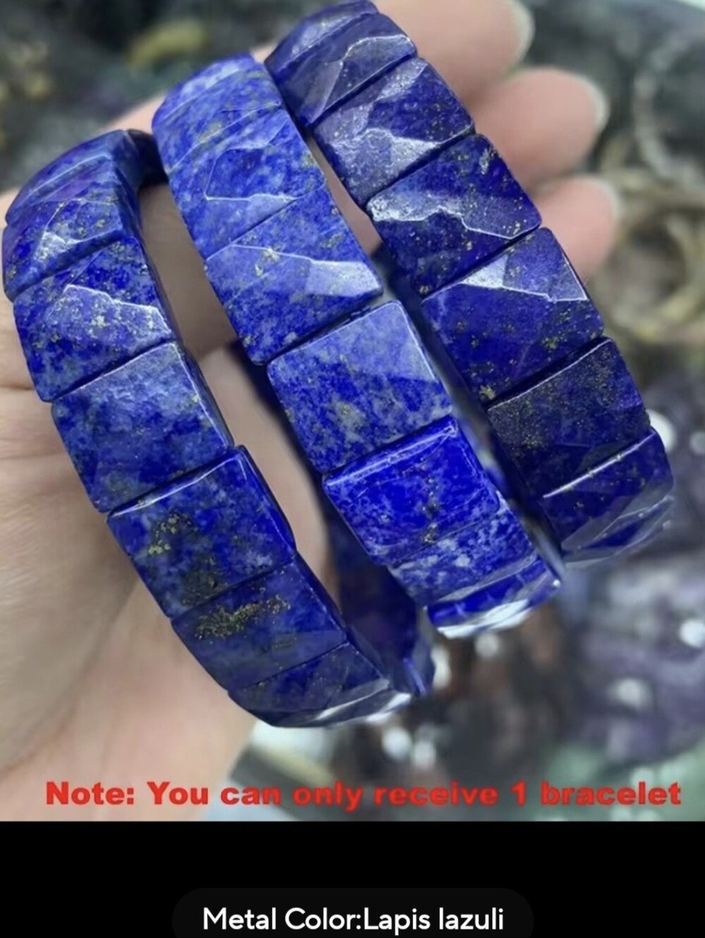 💙💙NEW💙💙 PRETTY!! Square Faceted LAPIS LAZULI Stretch Bracelet